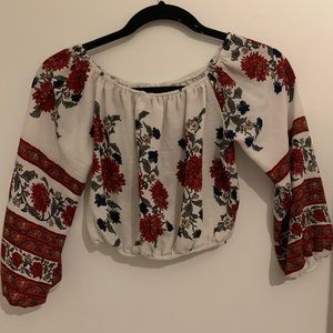 Matching floral top and shorts